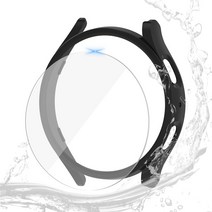 삼성 갤럭시 워치 프로용 유리 + 케이스 방수 커버 시계 프로 커버 화면 보호기, 03 Watch 5 Pro 45mm, 02 Black
