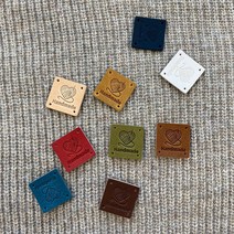핸드메이드 가죽라벨 M2525-NO5 HANDMADE 천연소가죽 뜨개질 라벨, 블랙, 1개