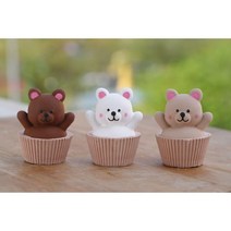 만세하는 머핀곰돌이 석고방향제, 브라운, 블랙체리
