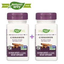 (1+1) 네이쳐스웨이 시나몬 계피 추출물 육계나무 Cinnamon 블러드슈가 비건 60 베지캡슐 2팩
