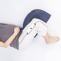 라이프공방 반달 쿠션 등받이쿠션 의자허리받침, 연그레이