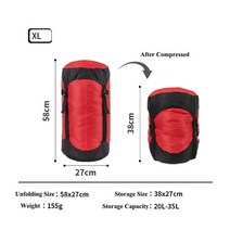 비비색 경량 1인 텐트 쉘터 백패킹 야전침대 비박 백팩킹 야외 방수 침낭 압축 물건 자루 캠핑 보관 배낭 여행 하이킹용 압축 가방 자루, AXL