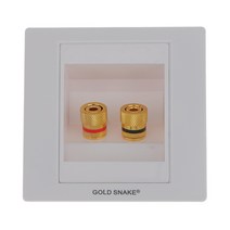 GHSHOP 2바인딩 포스트 바나나 플러그 오디오 벽 면판, 85x85x30mm, 금속, 플라스틱, 화이트