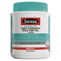 [뉴질랜드직구] Swisse Ultiboost Wild 무취 오메가 3 Fish Oil 야생 생선 오일 1500mg 400capsules 1팩, 수량, 상세참조