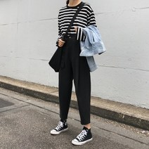 베리위시 원턱 단추 여성슬랙스 봄여름 정장바지 (44부터 99사이즈까지)