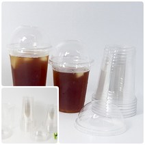 필성 쿨러아이스컵 16온스 10P 컵+돔뚜껑 4온스컵 일회용테이크아웃컵 일회용음료컵