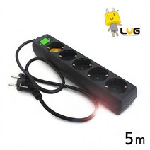 러그박스 접지 멀티탭 콘센트 5구 5M, 1, 1