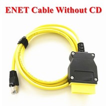 bmw f-series icom enet to obdii 코딩 숨겨진 데이터 도구 obd2 자동차 진단 케이블용 enet 케이블, 블랙옐로우 cd 없음
