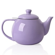 Sweejar 인퓨저와 뚜껑이 있는 도자기 찻주전자 필터가 티웨어 793.8g28온스 차/커피/우유/여성/사무실/가정/선물용 화이트 USA 미국, 30 oz, Purple