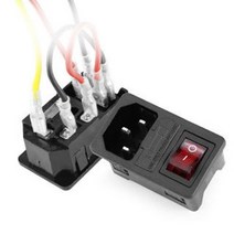 배선커넥터 터미널단자 단자 정리 Black CE IEC320 C13 C14 AC 전원 패널 소켓 PDU UPS Rewirable 배선 플러그 전기 배터리 콘센트 도킹 10A 250, C14 Wired S8D1
