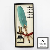 신원 푸에르 만년필 깃털펜 세트, 캘리용, 깃털펜 와인레드(FP3-9)