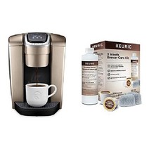 Keurig K-엘리트 싱글서브 K-컵 포드 커피 메이커 브러시드 실버, 커피 메이커 + 솔루션, 브러시드 골드