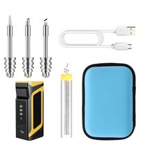 무선 가스 인두기 납흡입기 30W 60W 80W 배터리 전원 땜 인두 USB 충전 510 포트 휴대용 디지털 디스플레이, 04 YELLOW, 04 Yellow