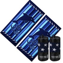 여름철 필수 특대형 패션비치타월 보관파우치 2P세트, 04_춤추는고래세트 1+1