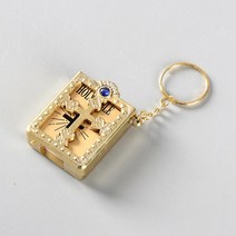 기독교 용품 성물 십자가 선물 영어 미니 성경 키 체인 종교 기독교 예수 십자가 열쇠 고리 여도 신의 축복, 05 금