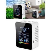 라돈측정기 디지털 온도 습도 센서 테스터 CO2 미터 공기질 모니터 이산화탄소 TVOC HCHO 감지기, W-B-5 in 1