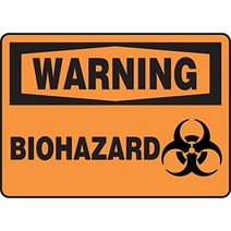 Accuform MBHZ303VS Adhesive Vinyl Safety Sign Legend”Warning Biohazard” with Graphic 7” Length x １, 1