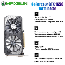 maxsun gtx 1650 super 1650 terminator 4gb ddr5 그래픽 카드 1660 6gb gddr6 gpu 비디오 게임 12nm 128bit for pc 컴, 협력사, 1650 터미네이터 4g