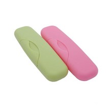 직사각형 플라스틱 다채로운 탐폰 케이스 소형 용기 (블루 * 2), Pink&chartreuse