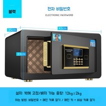 미니금고 소형 가정용 차량용 금고 도난방지 지문 암호 23cm, 블랙(암호 잠금식)
