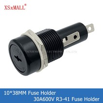 10*38MM 퓨즈 홀더 R3-41 30A600V 패널 장착 고전류 및 고온 저항 베이클라이트 박스