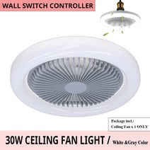 천장 팬 LED 원격 E27 조명 침실 스위치 제어 30 와트 2400LM 홈 램프 AC86-25V 드롭 배송, 07 1