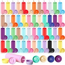50팩 473.2ml(16온스) 스키니 텀블러 벌크 플라스틱 팩 뚜껑과 빨대 포함 아크릴 이중벽 단열 여행용 커피 머그 결혼 생일 휴일 파티 선물 (컬러풀), Colorful