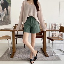 여자 파스텔 컬러 버뮤다 숏팬츠 반바지