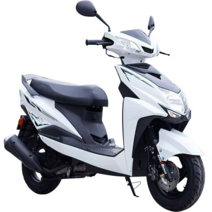 50cc오토바이 Shangling 125cc 스쿠터 연료 오토바이 남성용 및 여성용 전동 보조 테이크 아웃 차량, A.흰색과 검정색의 표준 모델