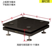 이중층 이동식 컴퓨터 데스크탑 선반 본체 받침대 PC 바퀴 스피커 트레이 거치대 케이스, 더블 레이어 블랙 매트 35x40 발 손톱