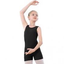 YgneeDom 여아 체조 레오타드 키즈 댄스 Unitards Biketards With Shorts 3-12 Years