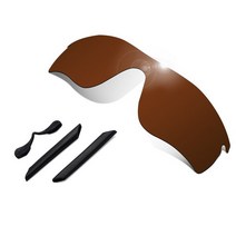 Glintbay-오클리 레이더락 패스 선글라스용 정밀 핏 브라운 교체 렌즈 블랙 고무 키트 100% 적합, [01] Lenses and kit