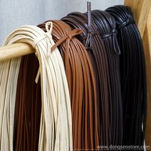 동서스토어 레자가죽 파이핑끈 5mm 인조가죽끈 가죽리본끈 마크마레 가방 재료, 브라운(1야드_90cm)