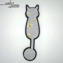 열접착식 와펜 스팽화이트냥이 315 자수 패치 다림질