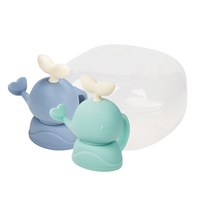 퍼기 유아 이유식 파우치토퍼 고래캡 2p, 블루+민트, 1개
