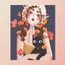 votgl diy페인팅 피포페인팅 명화그리기 그림그리기유화그리기세트40 x 50cm, 0035여자