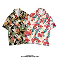 M-3XL 남성용 하와이안 바캉스 스타일 반팔 셔츠 9293