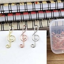 달자샵 메탈 컬러 포인트 음표 종이클립 3P 다용도 예쁜 포인트 클립, 로즈골드, 3Pcs