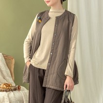 [디얼마미] 승아 단추 본딩 조끼 미시옷 빅사이즈 엄마옷 중년 여성 마담