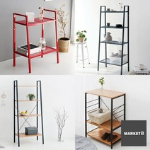 마켓비 철제 원룸 아파트 DIY 조립식 철망 조립 조립식 앵글 수납장 화분 선반, 마켓비 LEITER 선반 시리즈, 2. 마켓비 LEITER 좁은 4단, 화이트