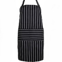 작업용 줄무늬 압치마 주방용 검은앞치마, 기본