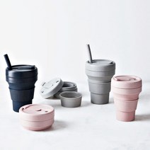 압축 접이식 트래블 텀블러 473ml 빨대포함 친환경 리유저블컵, 베이비핑크