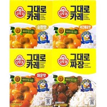 바로 부어 먹는!! 오뚜기 그대로 카레 짜장 혼밥 간편식 즉석식품, 4개, 그대로짜장200g