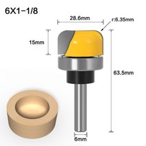 1-18 직경 보울 트레이 라우터 비트 - 8mm 6mm 생크, 6X28.6