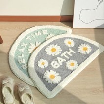 욕실 주방 거실 현관 극세사 발매트 반달매트 모음, (선택)플라워 반달매트_중_