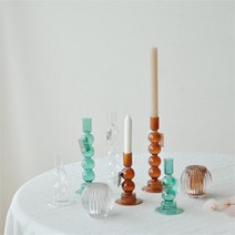 꼬떼따블 꼬떼따블 글라스 캔들 홀더(3type) - 큰사이즈 (8709431), A타입_엠버촛대_36918_8x23.5