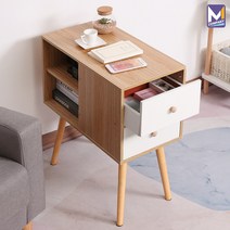 MCOMPANY 미니 사이드 테이블 협탁 침대 옆 침실 거실 쇼파 긴 서랍장 책상 북유럽 유럽풍 선반 수납장 와이드 보조 간이 원목 엔틱 모던 거실장 인테리어 IH-16A, 제타 협탁 (긴 협탁)