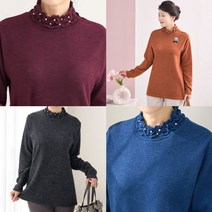 [엄마옷 로즈맘] 솜솜진주셔링기모티셔츠/겨울 50대60대 생신선물 겨울옷 엄마티셔츠 할머니옷