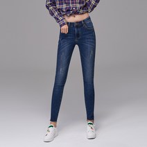 클로니아 위빙기모 허리스판 스크레치 블루워싱 스키니진 EM8W95