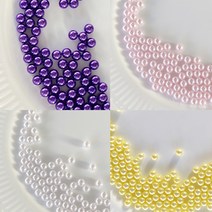 대용량 무구멍 8mm 진주 모음 500g 구슬 토핑 슬라임 파츠 공예 재료 레진아트 비즈 도매, 핑크 진주, 핑크 진주